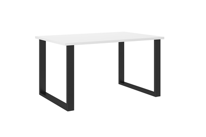 Ipari loft asztal 138x90 cm - fehér / fekete