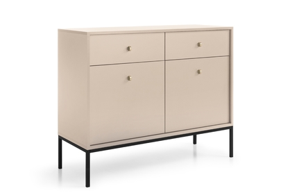 Bežová komoda Eladia 104 cm, dvojdverová so zásuvkami