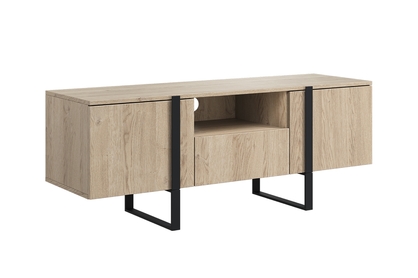TV stolík Verica s otvorenou policou 150 cm - dub piškótový / čierne nožičky