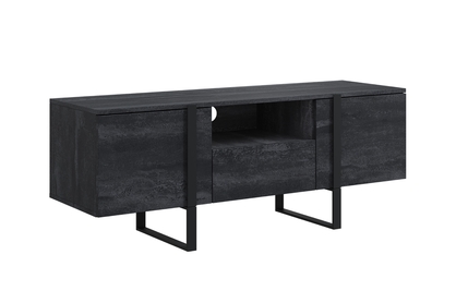 TV stolík Verica 150 cm s otvorenou policou - charcoal / čierne nožičky