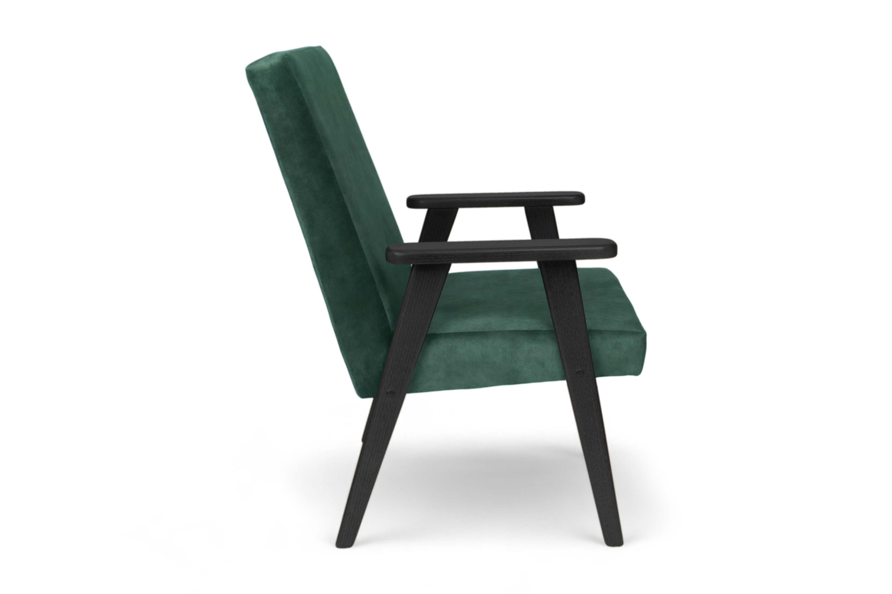 Klubové kreslo PRL - zelený zamat Zetta 298 s ľahkým čistením / čierne nožičky  Kreslo Klubový PRL - Zelený welwet ľahkočistiaci Zetta 298 / Čierny