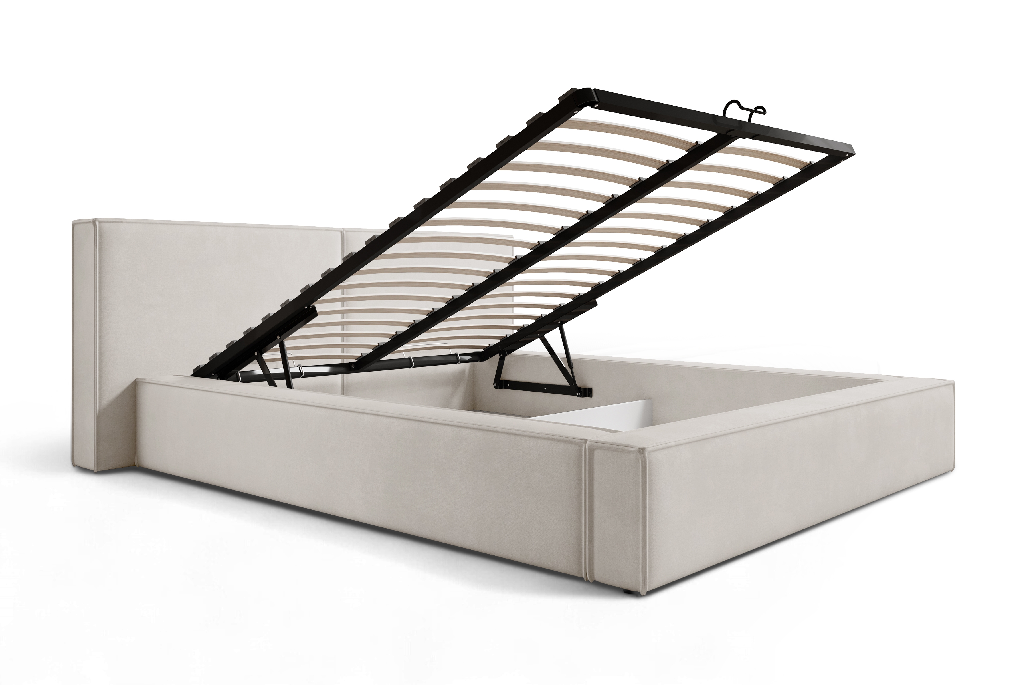 Čalouněná postel Molino 180x200 s úložným prostorem - světlý béž samet Castel 03 Postel čalouněné Molino 180x200 s úložným prostorem- jasnobezowy samet Castel 03 