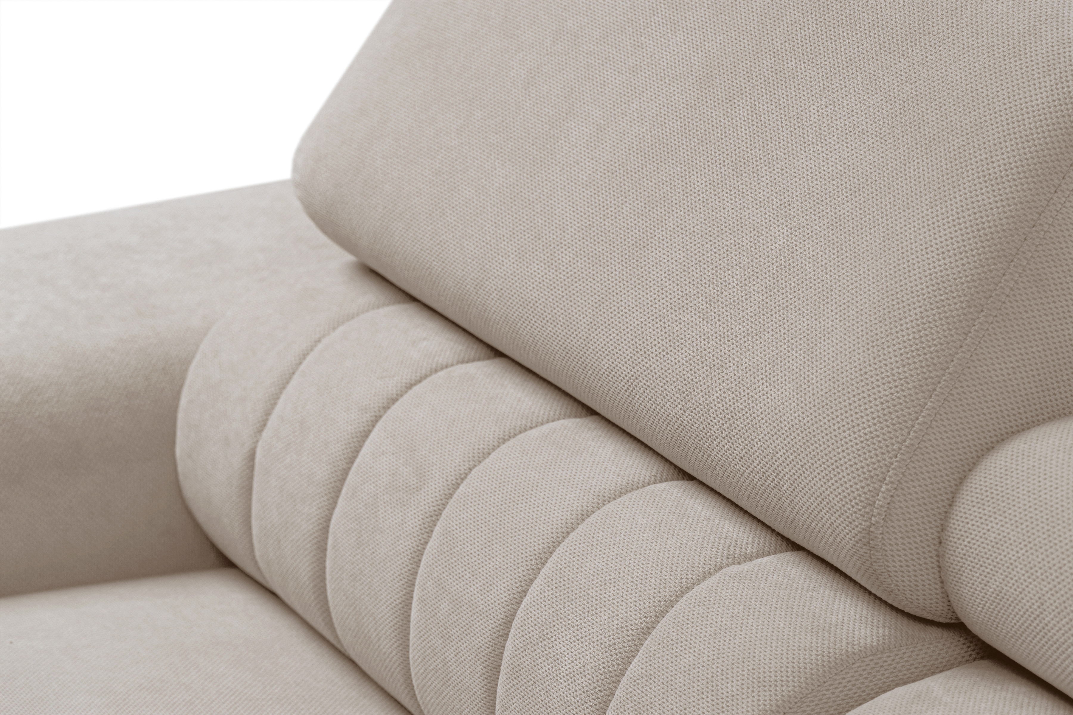 Rozkladacia rohová sedacia súprava Monrose Mini ľavá - béžový plyš Pretty 03  Rohová sedacia súprava Monrose L II s funkciou spánku Ľavá strana - béžový plusz Pretty 03 