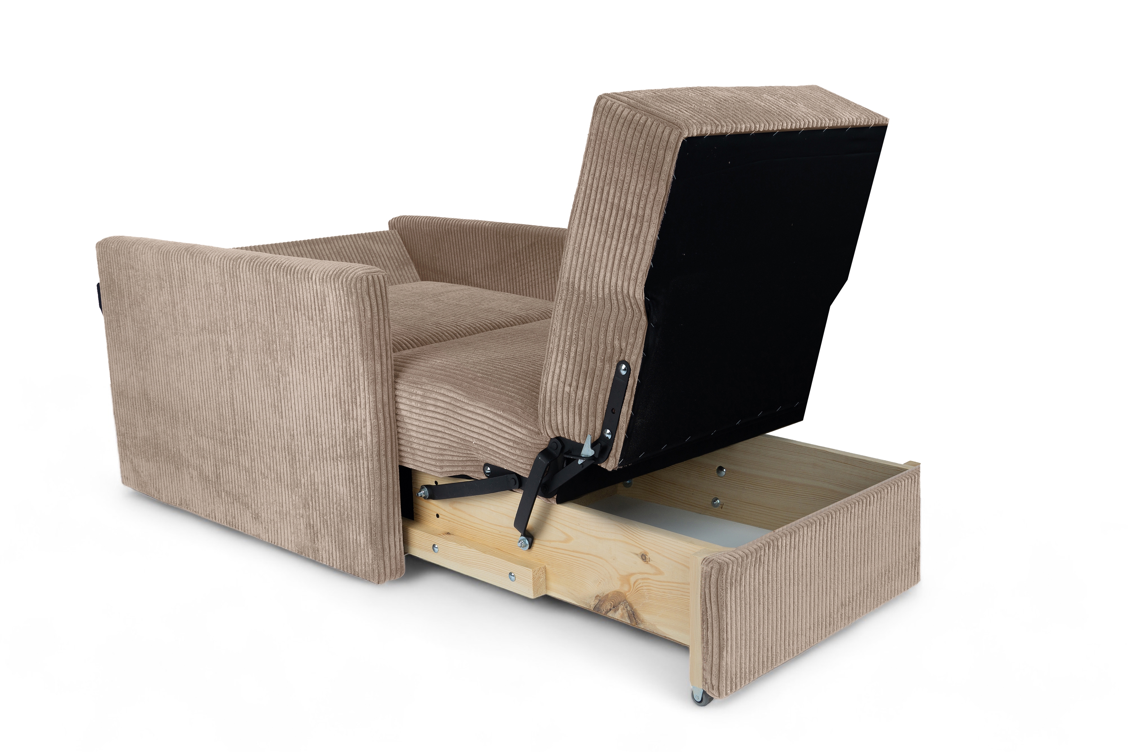 Rozkládací pohovka Jolka 70 - béžový manšestr Lincoln 17  Pohovka rozkladana Amerykanka Jolka 70 - béžová manšestr Lincoln 17 