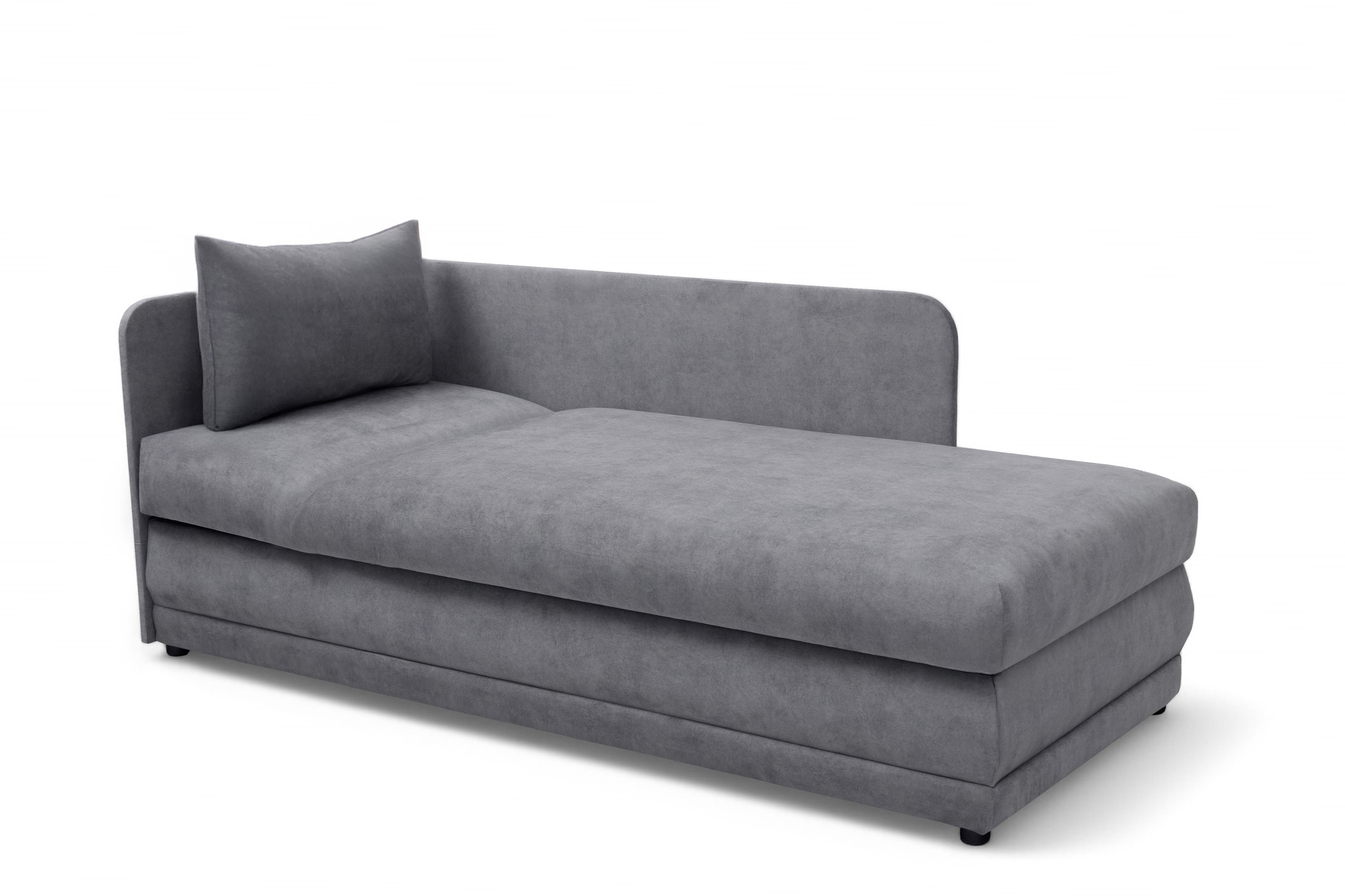 Váľanda Kodil II pravá - šedý ľahkočistiaci zamat Zetta 302  Detská pohovka jednolôžkova Kodil II s úložným priestorom pravá strana - šedý zamat ľahkočistiaci Zetta 302