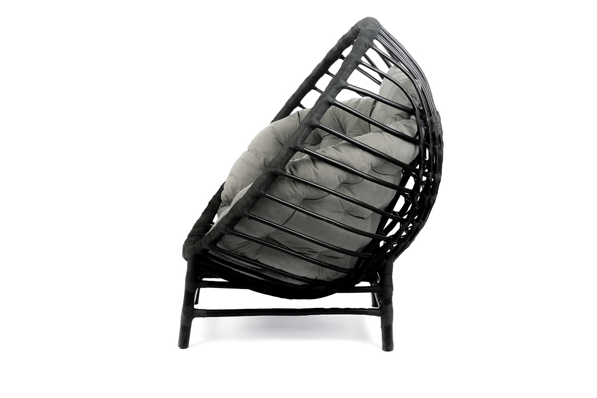 Proutěné křeslo Gardins I - černá Křeslo stojacy wiklinowy kokon Gardins I - Černý - solidna konstrukcja