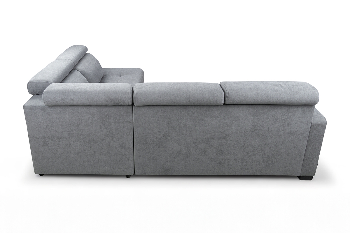 Rozkladacia rohová sedačka Ergo pravá - šedý zamat Aston 16 / nožičky venge Rohová sedacia súprava pravá strana s funkciou spánku Ergo - šedý aston KR10421 / Nohy Venge 