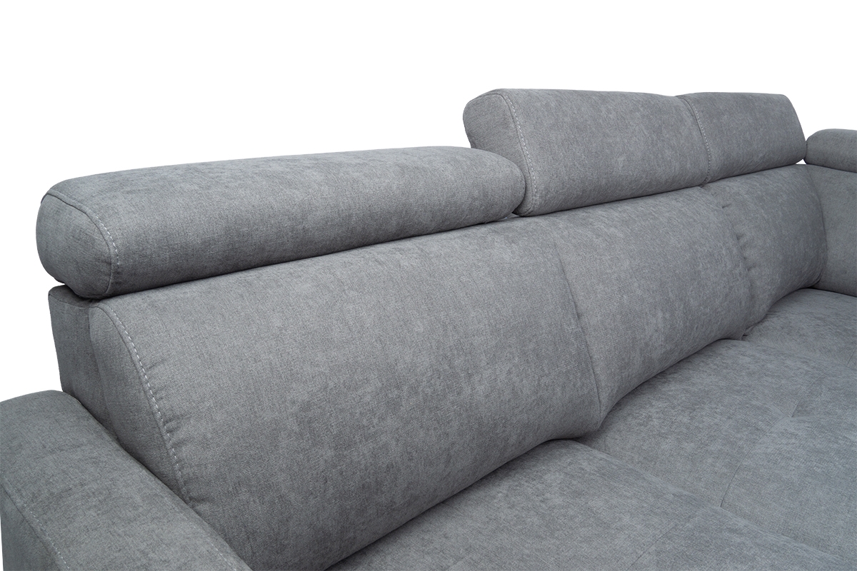 Rozkladacia rohová sedačka Ergo pravá - šedý zamat Aston 16 / nožičky venge Rohová sedacia súprava pravá strana s funkciou spánku Ergo - šedý aston KR10421 / Nohy Venge 