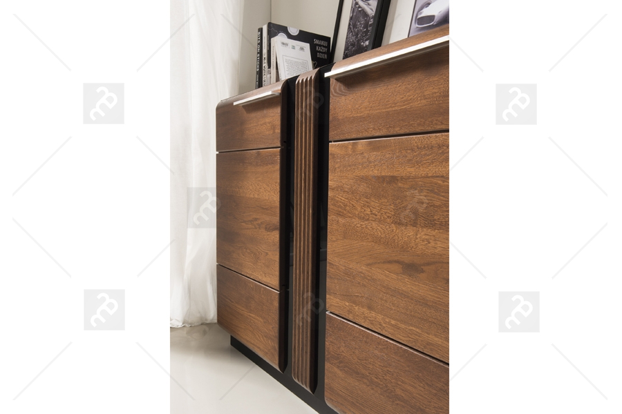 Komoda Asha 167 cm so zásuvkami - artisan / čierny mat Moderný a štýlový nábytok 