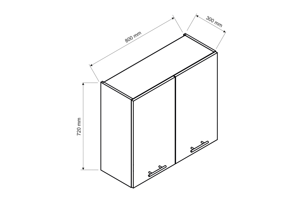 Irma W80 - Skříňka závěsná dvoudveřová Skříňka dvoudveřová Rozměry 