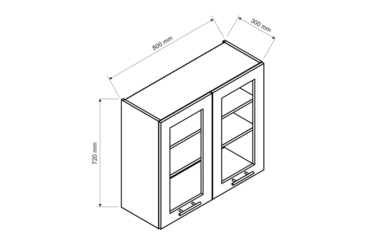 Irma WS80 - Skříňka vitrínová dvoudveřová  Skříňka s rozměry irma 