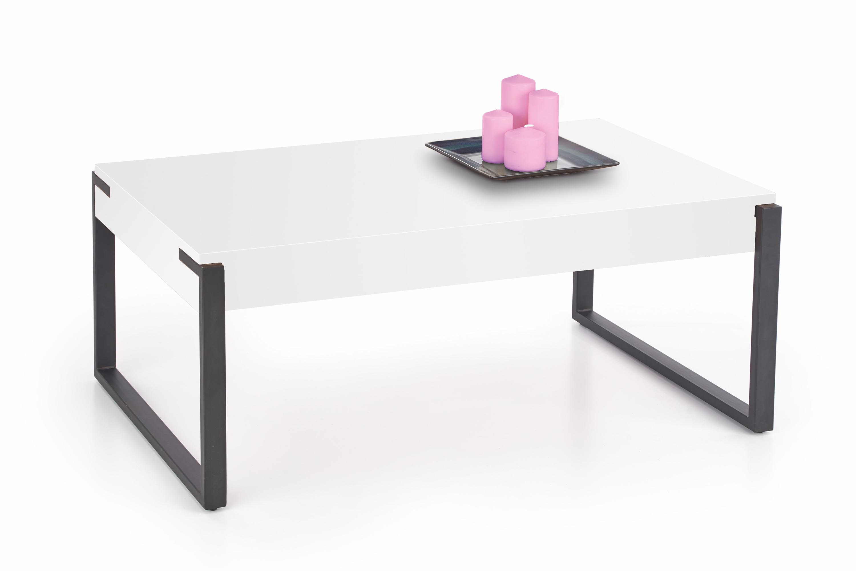 CAPRI Konferenční stolek bílý / černý - Výprodej CAPRI ława biały / czarny