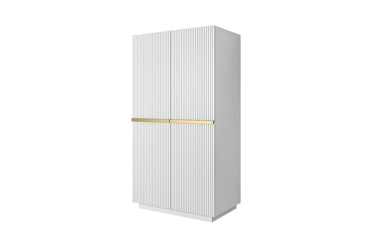 Nicole 100 cm szekrény fiókkal - matt fehér / arany fogantyúk Skříň s kontejnerem