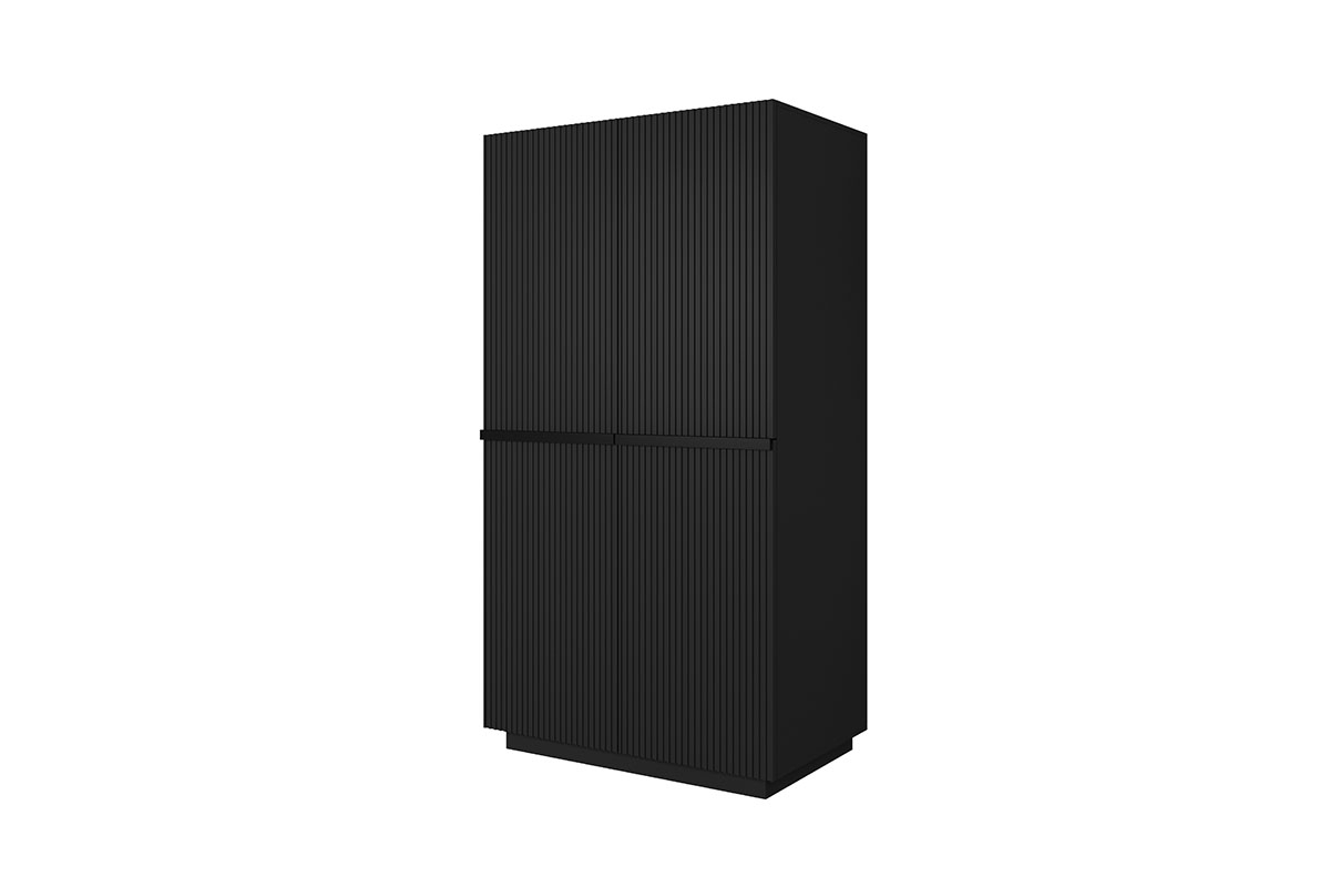 Skříň Nicole 100 cm s kontejnerem - černý mat / černé úchytky Skříň dvoudveřová