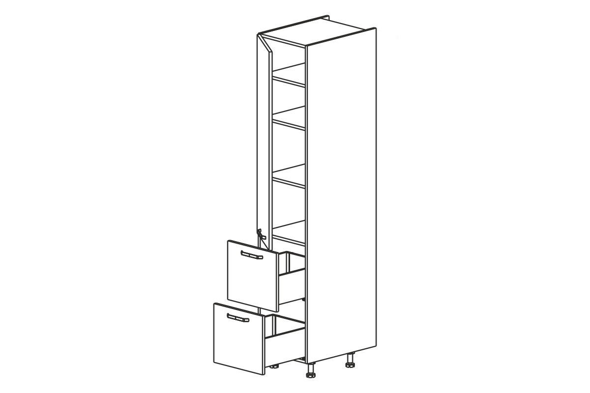 Kuchyňský regál KAMMONO M4 SD40SS2/71 se zásuvkami vysoký regál z policemi 