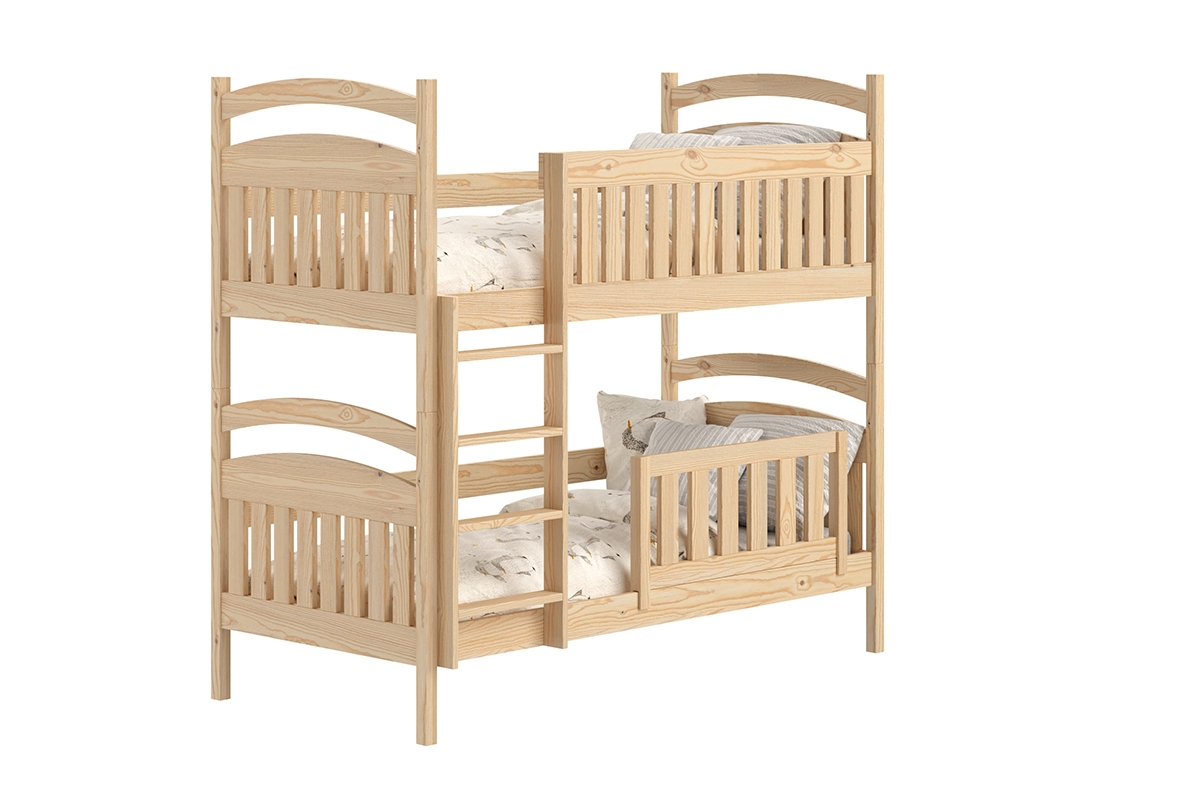 Dřevěná patrová postel Amely - Barva Borovice, rozměr 80x160  postel z wysokimi nozkami 