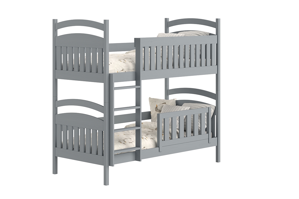 Dřevěná patrová postel Amely 90x180 - šedá šedý postel z wysokimi nozkami 
