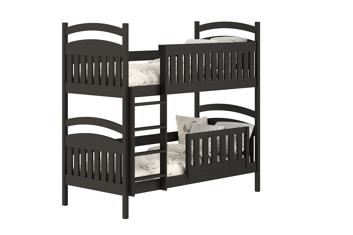 Amely háromszemélyes emeletes ágy - fekete, Méret 90x190 fekete postel dzieciece  