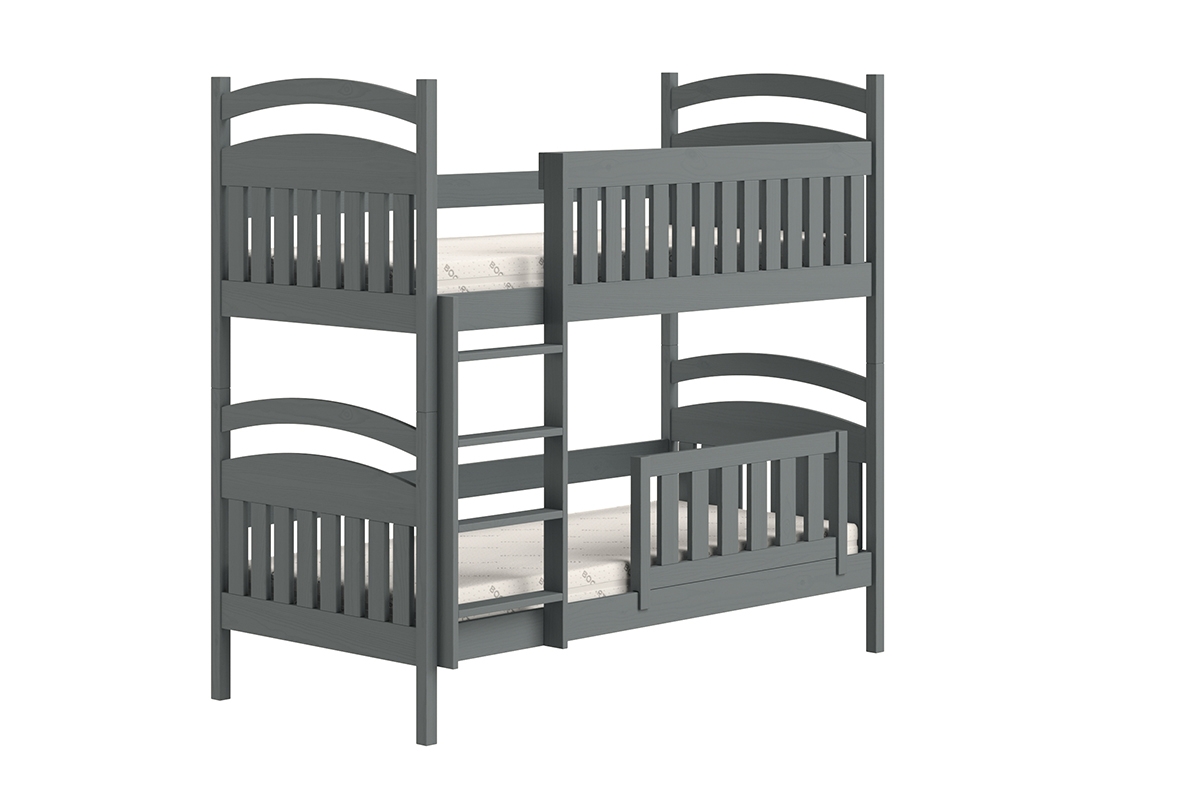 Dřevěná patrová postel Amely 80x190 - grafit šedý postel patrová  