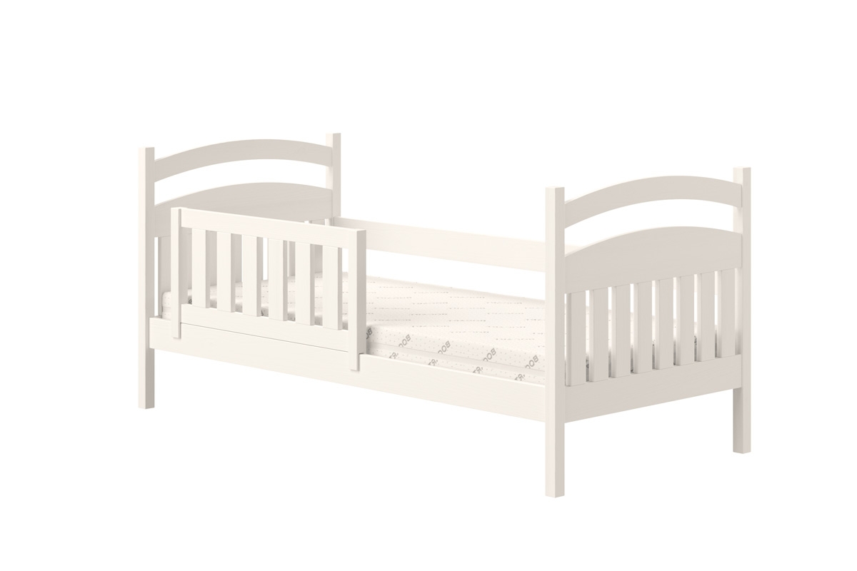 Posteľ detská drevená Amely - Farba Biely, rozmer 80x160 posteľ ze szczeblami 