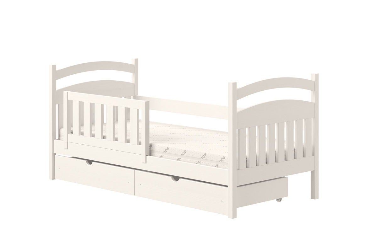 Posteľ detská drevená Amely - Farba Biely, rozmer 90x190 biale posteľ sosnowe 