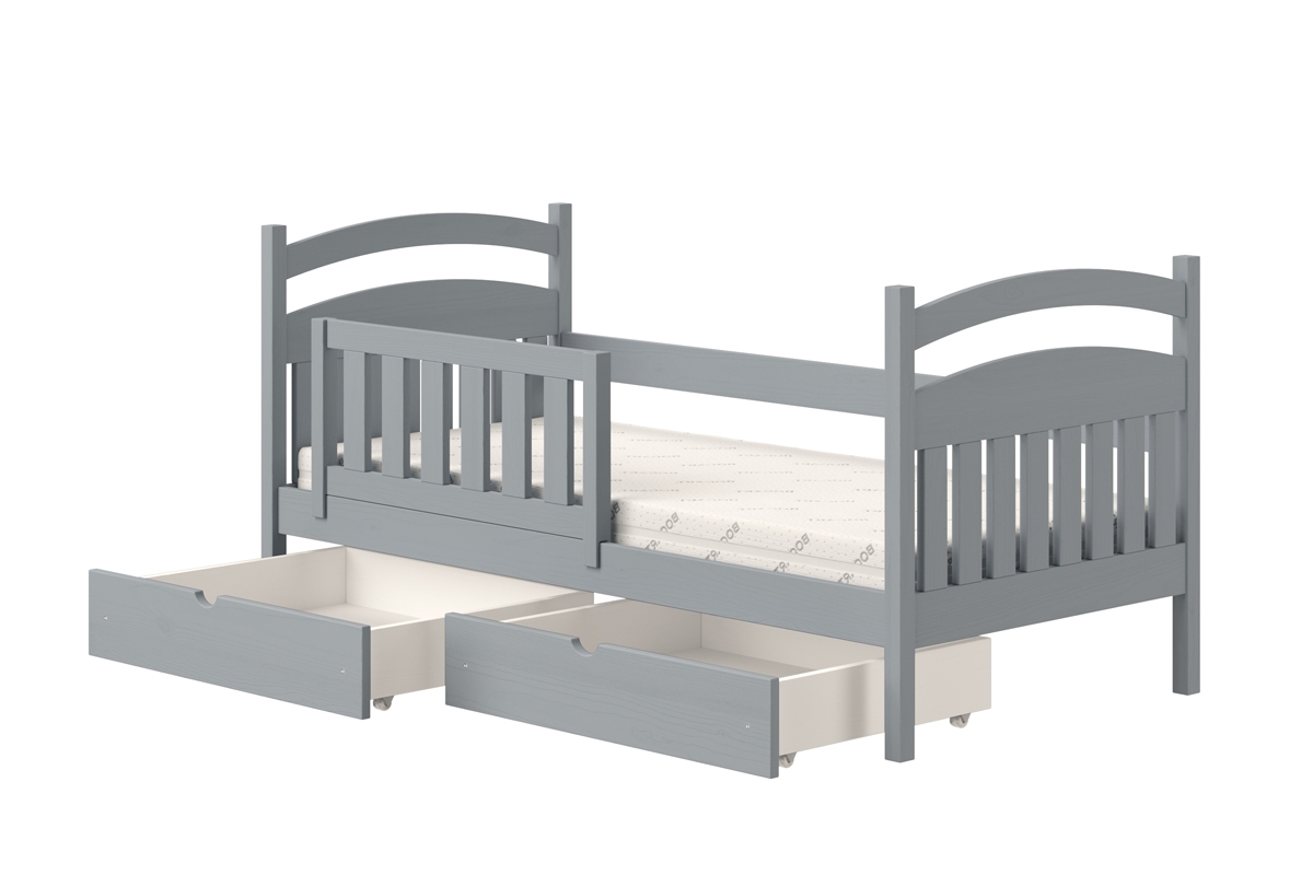 dřevěná dětská postel Amely - Barva šedý, rozměr 90x180 popel postel z drewna sosnowego 