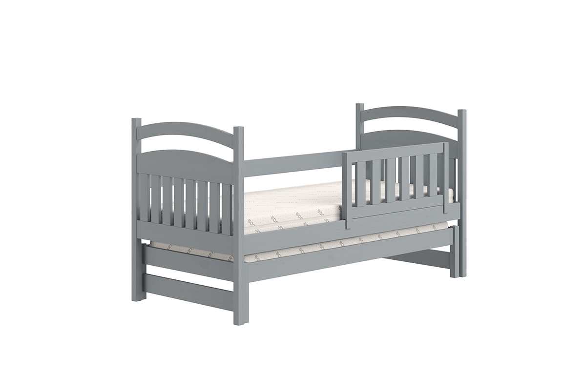 Detská posteľ prízemná výsuvna Amely - Farba šedý, rozmer 80x160 šedá posteľ detská 