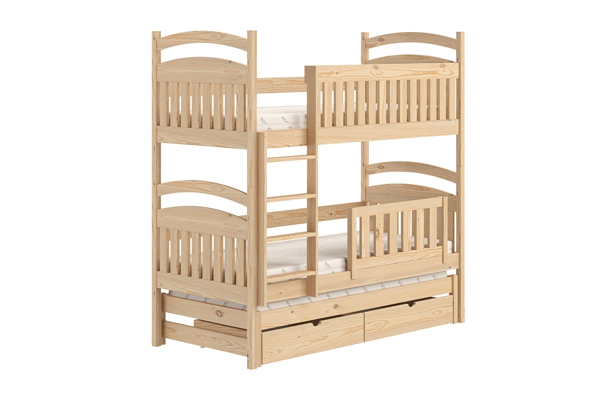  postel dětské patrová  výsuvná 3 os. Amely - Barva Borovice, rozměr 80x200 postel sosnowe s zásuvkami na hračky 