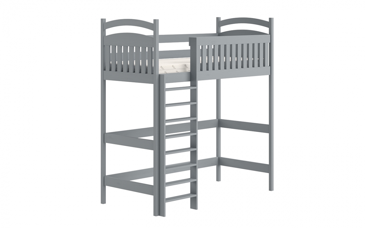 Dětská postel vyvýšená Amely ZP 006 - Barva šedý, rozměr 80x200 šedá vyvýšená postel pro pokoje dzieciecego 