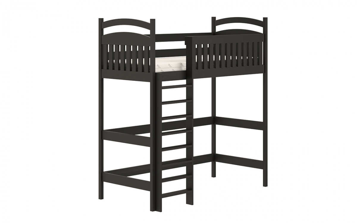 Dětská postel vyvýšená Amely ZP 006 - Barva Černý, rozměr 90x190 černé postel patrová , jednoosobowe 