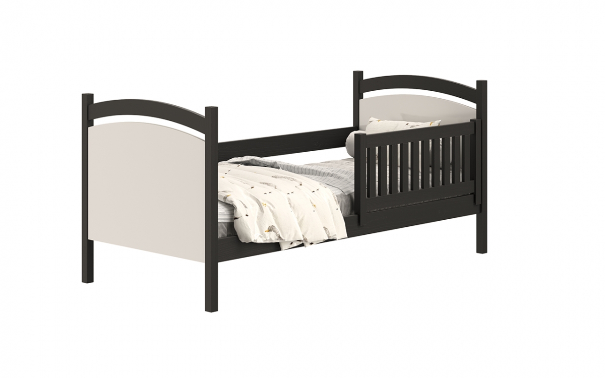  postel dětské s tabulí na suché mazání Amely - Barva Černý, rozměr 80x160 černé postel z biala tablica 
