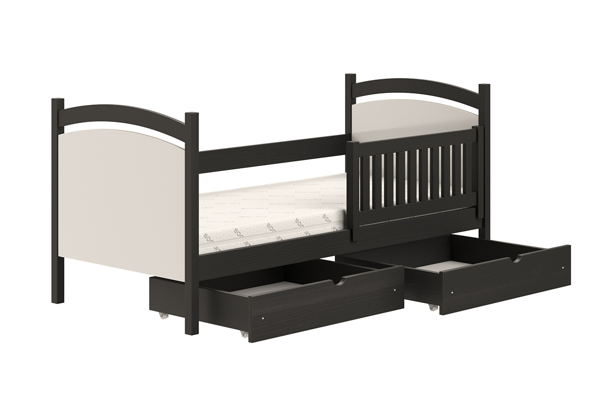 Amely gyerekágy, szárazon törölhető rajztáblával - fekete, Méret 80x180 fekete postel dzieciece 