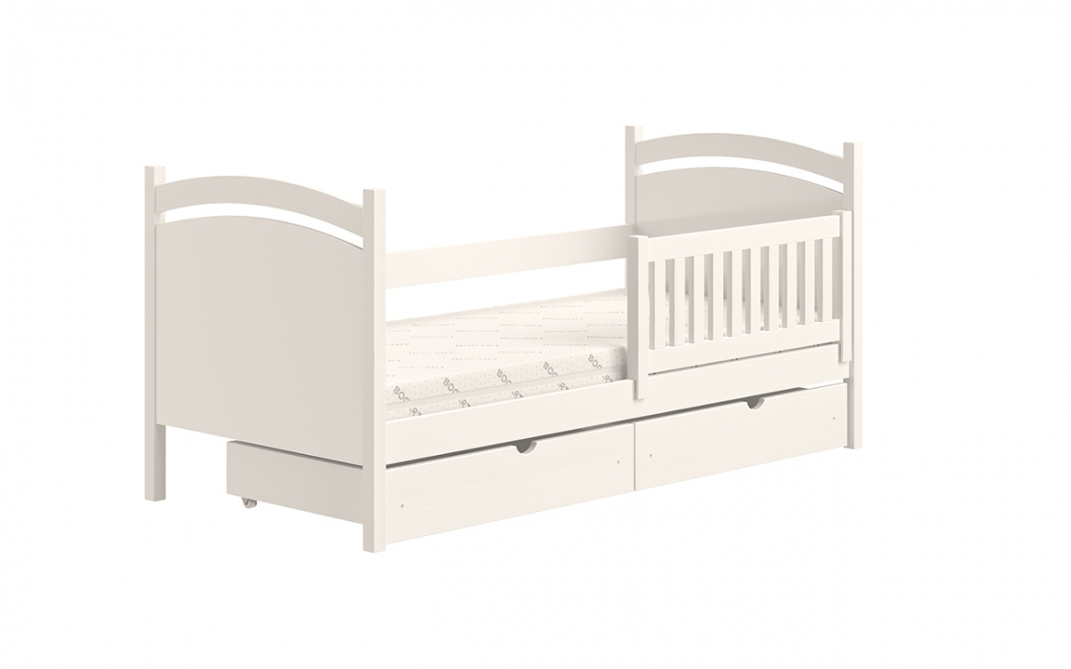 Detská posteľ s tabuľou Amely - Farba Biely, rozmer 90x180  posteľ z wysokim wezglowiem 