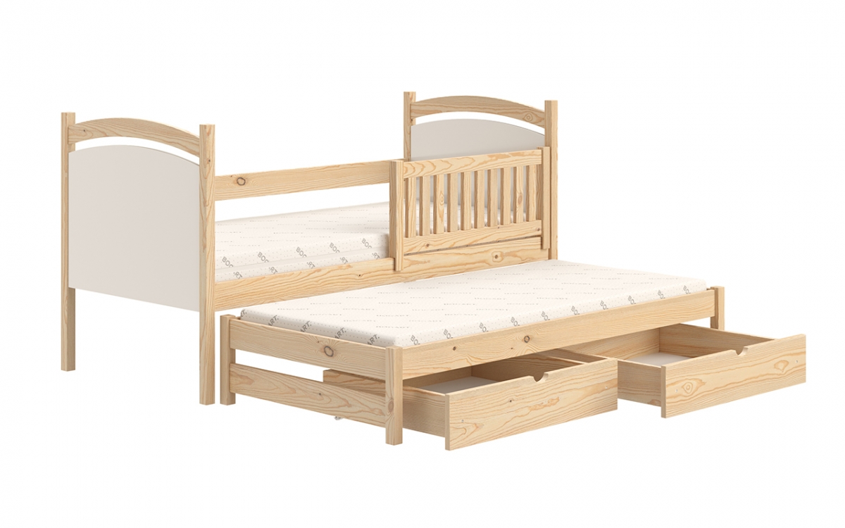 Amely egyszintes kihúzható ágy, szárazon törölhető rajztáblával - fenyőfa, Méret 80x180 postel dzieciece 