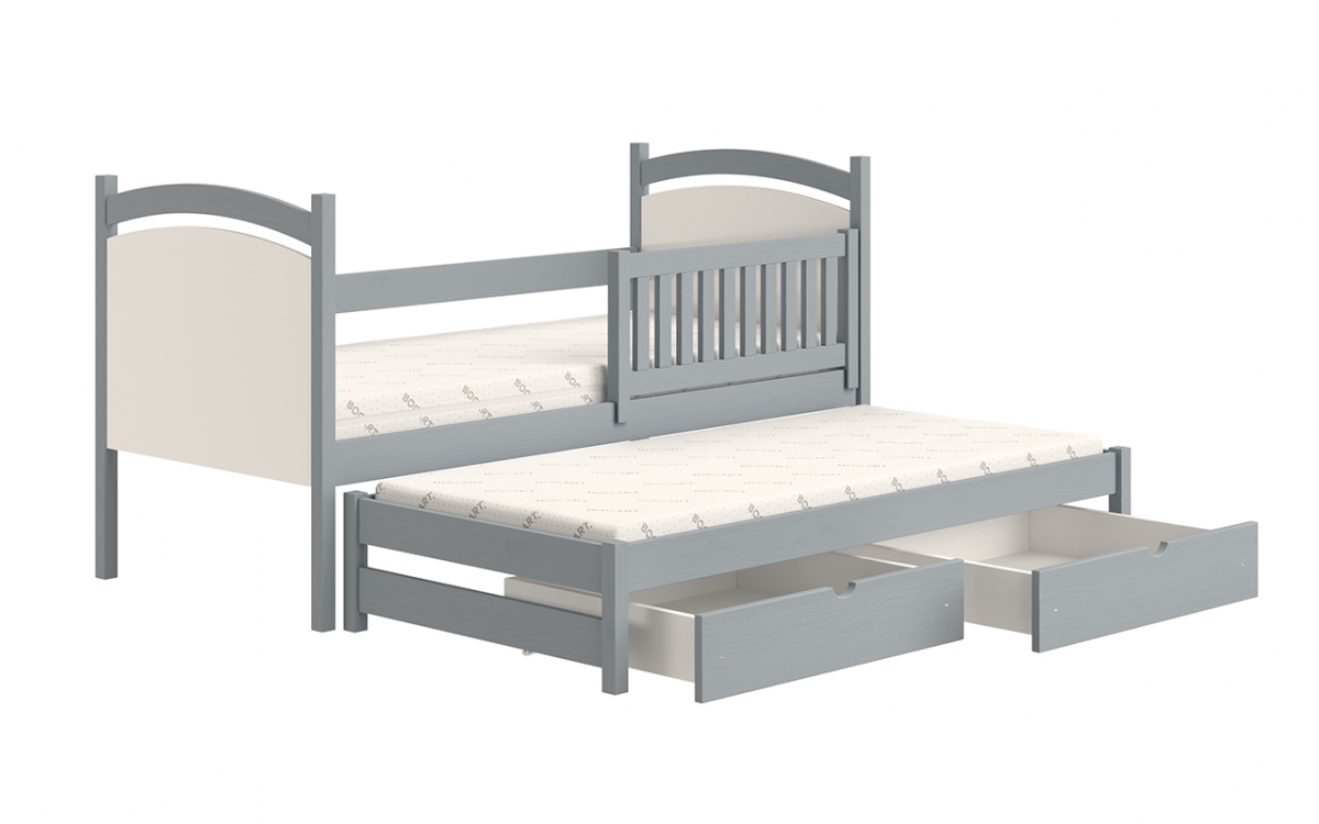 Amely egyszintes kihúzható ágy, szárazon törölhető rajztáblával - szürke, Méret 80x160  szürke postel z wysuwem 