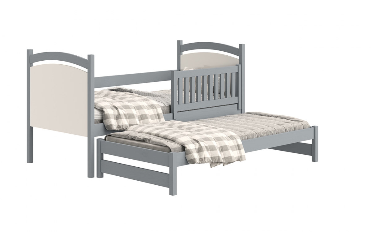 Posteľ prízemná výsuvna s tabuľou Amely - Farba šedý, rozmer 80x200 posteľ so zábradlím