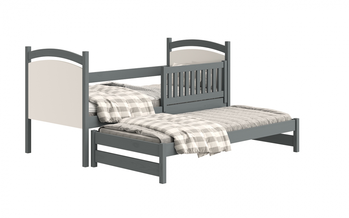 Amely egyszintes kihúzható ágy, szárazon törölhető rajztáblával - grafitszürke, Méret 80x160  postel dzieciece z wysuwem 