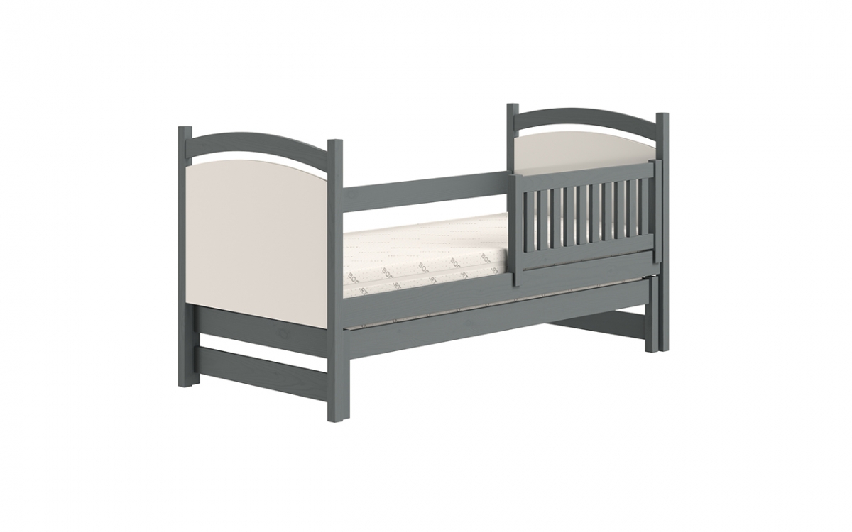 Amely egyszintes kihúzható ágy, szárazon törölhető rajztáblával - grafitszürke, Méret 80x160  postel z biala tablica