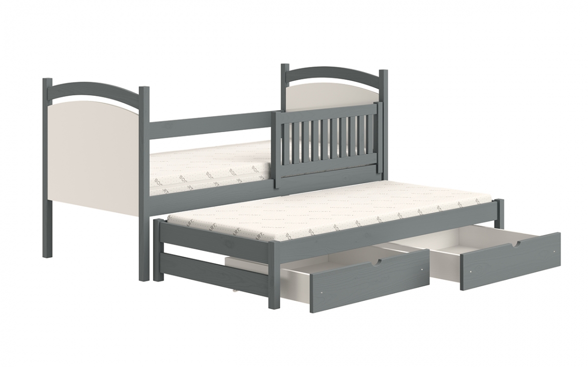 postel přízemní výsuvná s tabulí na suché mazání Amely - Barva grafit, rozměr 80x160  postel dřevo