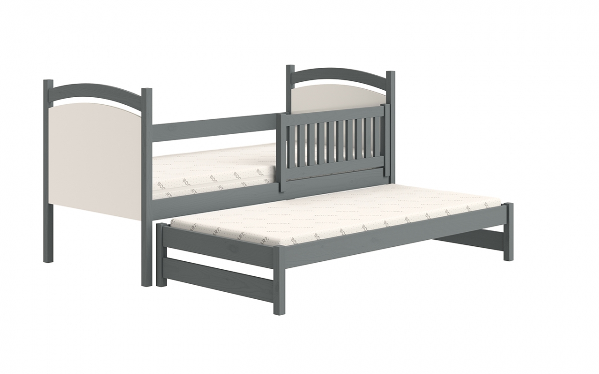 Amely egyszintes kihúzható ágy, szárazon törölhető rajztáblával - grafitszürke, Méret 80x180  postel dwuosobowe 