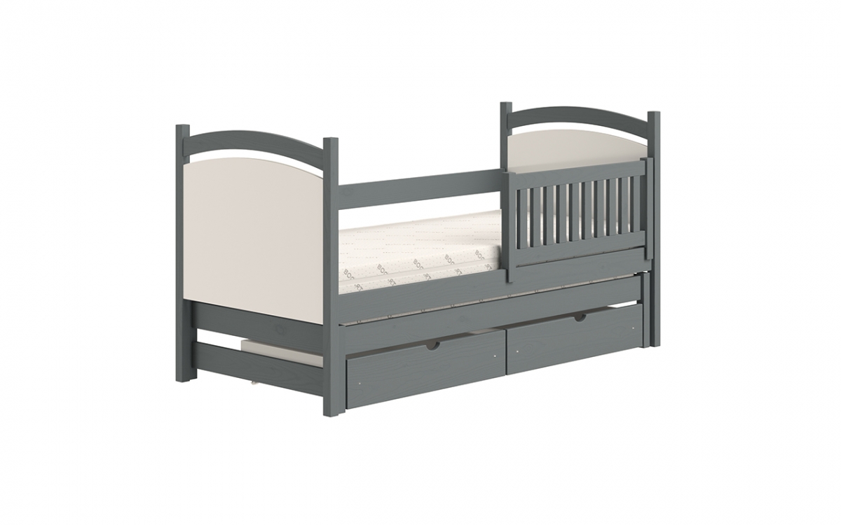 Dětská výsuvná postel Amely 90x200 s tabulí na fixy - grafitová postel s zásuvkami 