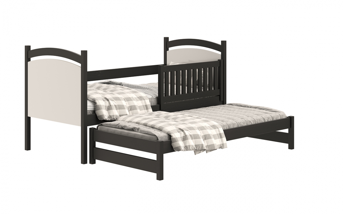 Posteľ prízemná výsuvna s tabuľou Amely - Farba Čierny, rozmer 80x160  čierny posteľ výsuvna  