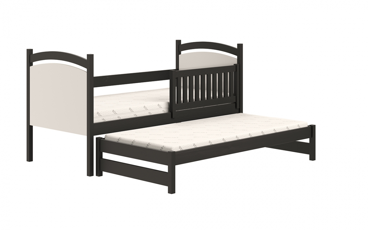Dětská výsuvná postel Amely 80x160 s tabulí na fixy - černá černé postel výsuvná  