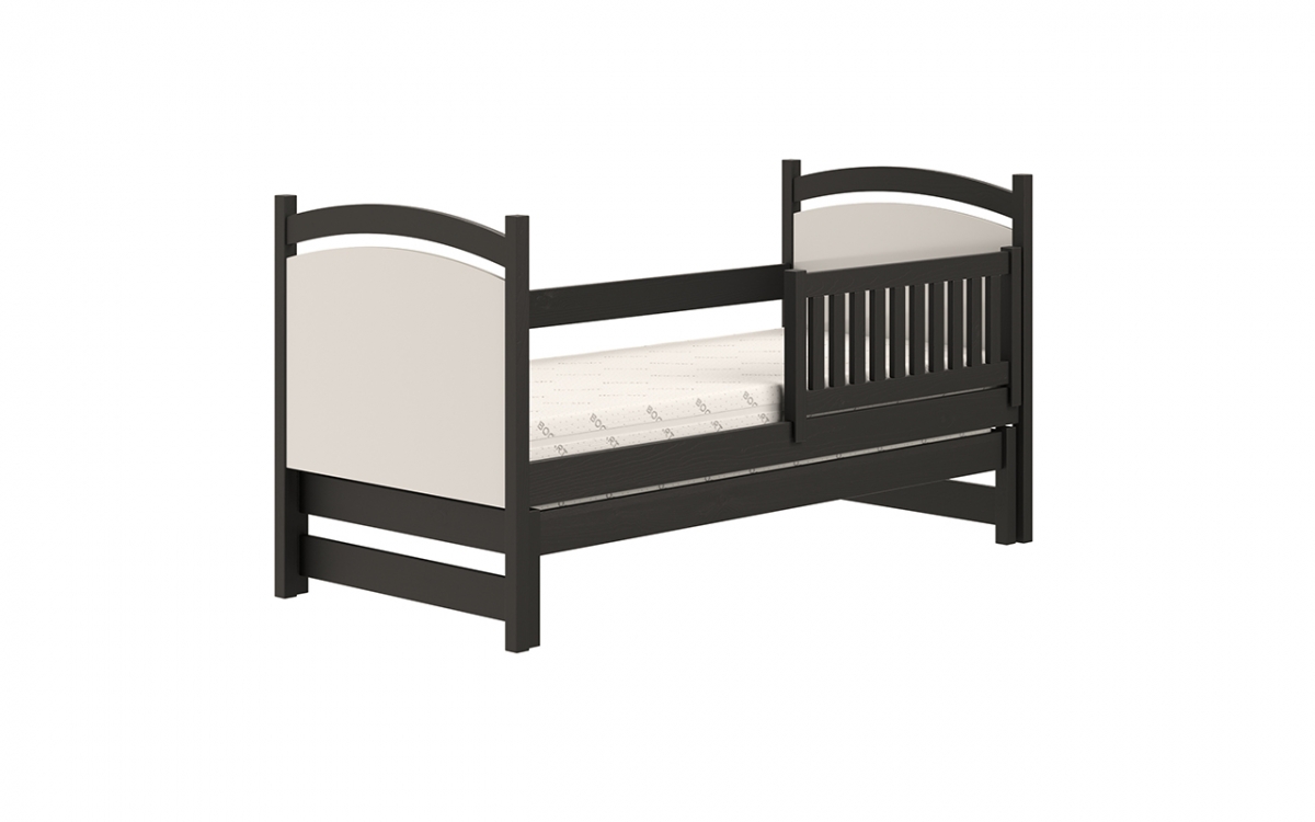 Dětská výsuvná postel Amely 80x180 s tabulí na fixy - černá postel dřevo
