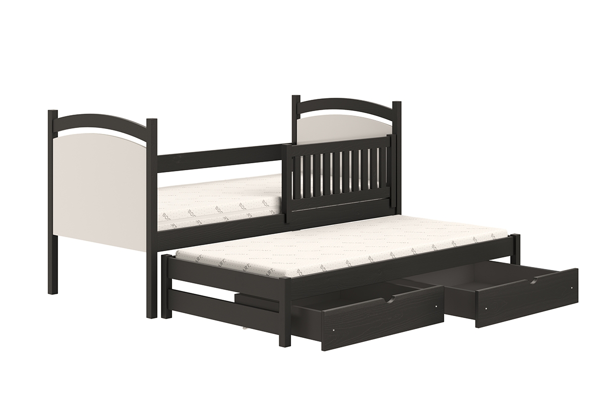 Dětská výsuvná postel Amely 90x200 s tabulí na fixy - černá postel dla dziecka  