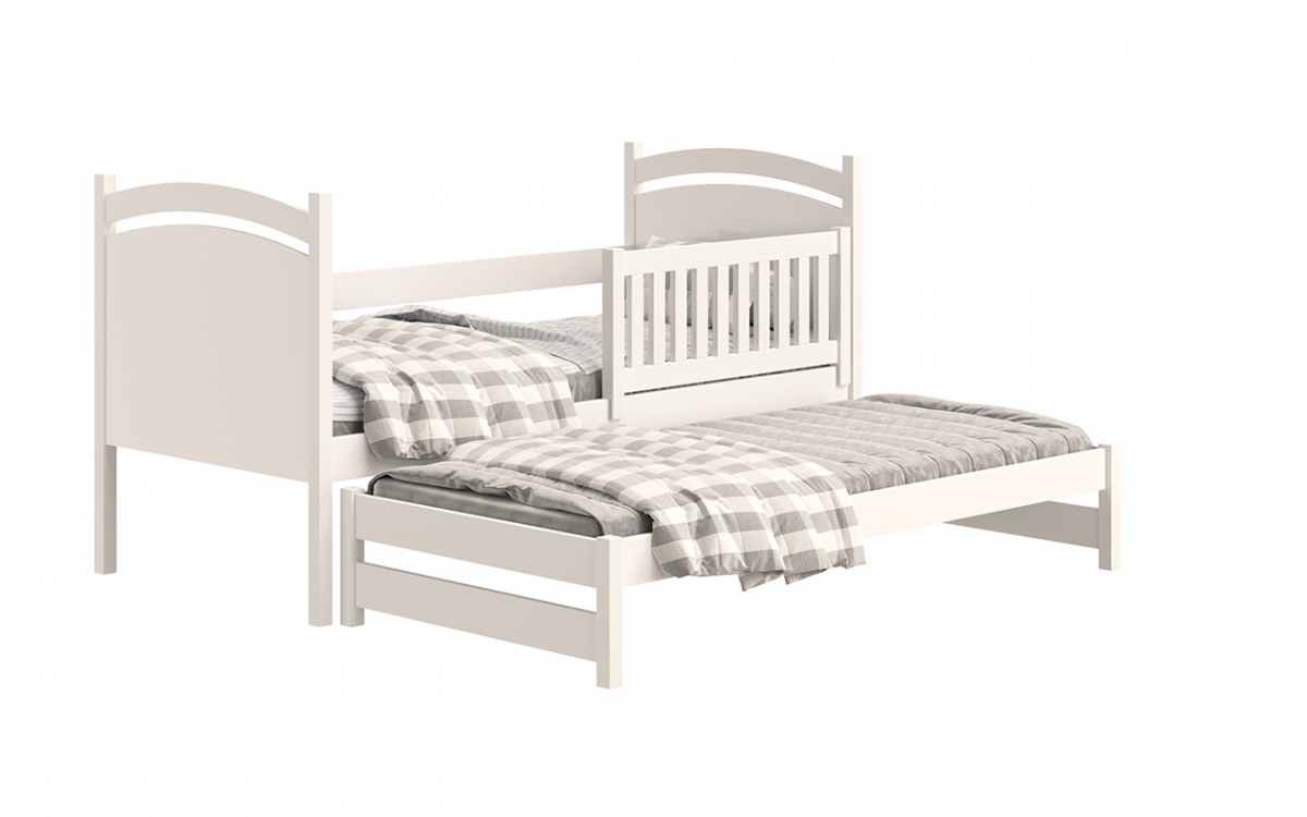 Amely egyszintes kihúzható ágy, szárazon törölhető rajztáblával - fehér, Méret 80x160  biale postel z wysuwem 