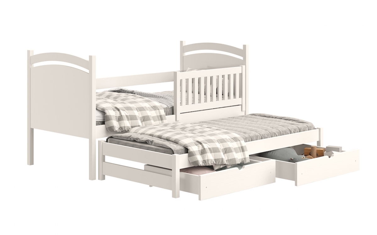 Dětská výsuvná postel Amely 80x160 s tabulí na fixy - bílá szauflady na hračky 