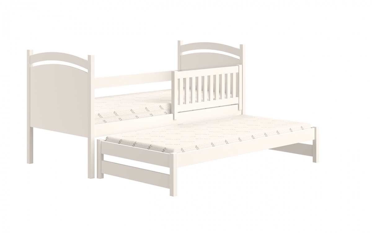Dětská výsuvná postel Amely 80x180 s tabulí na foxy - bílá postel ze zdejmowana barierka  