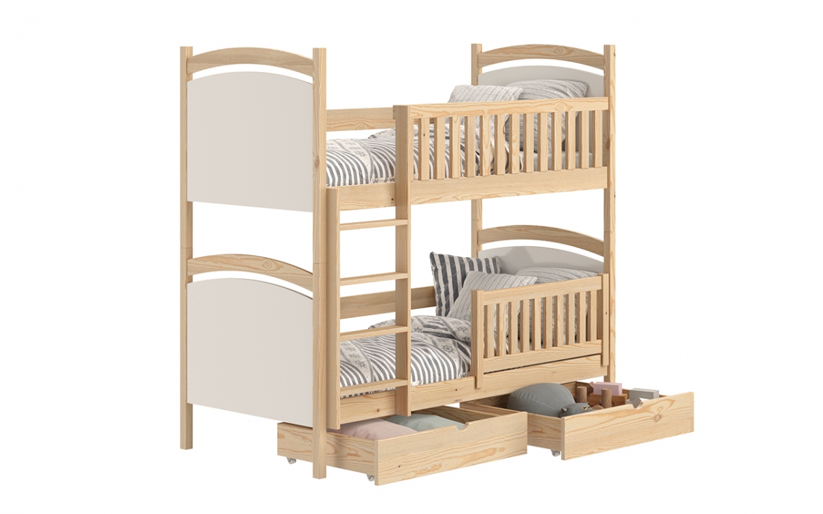 Amely emeletes ágy, szárazon törölhető rajztáblával - fenyőfa, Méret 80x160 postel patrová  fiokokkal 