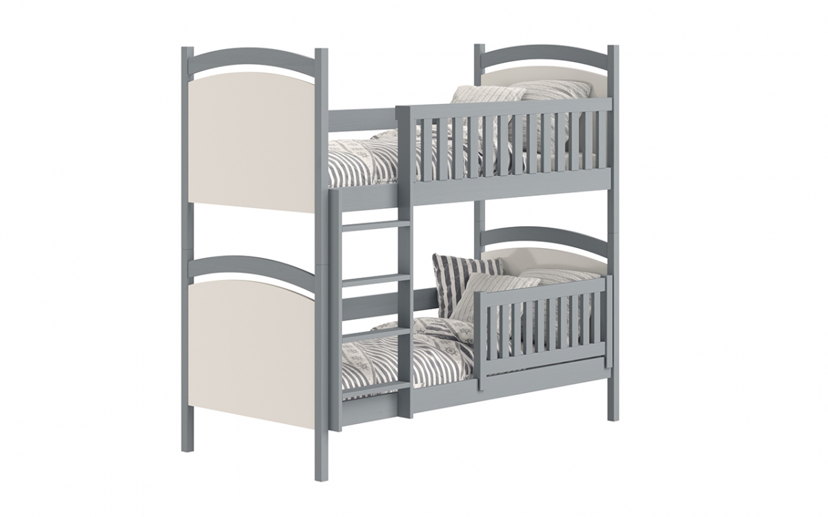 Posteľ poschodová s tabuľou Amely - Farba šedý, rozmer 80x200 posteľ so zábradlím 